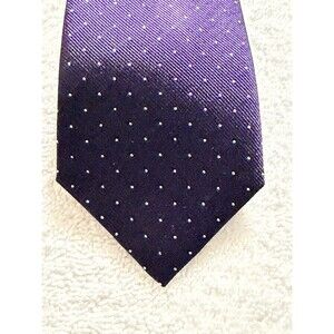 J.CREW Neck Tie Silk Grape Purple with White Dots 57.5" And 2.5" Wide